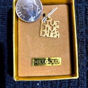 Live Love Laugh charm, 14K gold